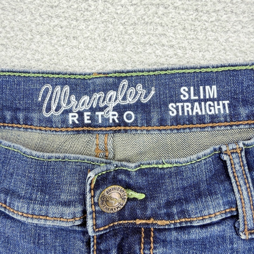 Wrangler Retro Jeans Mens 34x38 Slim Straight Cowboy Western Denim Workwear - Picture 6 of 10